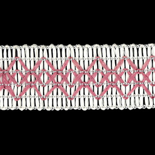 74026 Braid Raffia 25mm White Pink