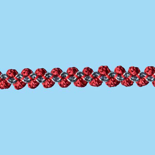 74033 Braid Gimp Fancy Red Silver