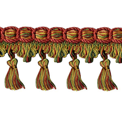 74745 Braid Tassel 80mm Brick Gold Green