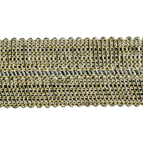 74769 Braid Fold Over 25mm Natural Lurex Gold