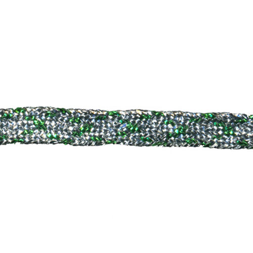75128 Braid Metallic 4mm Lurex Green Lurex Silver