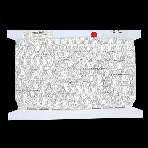 75547 Sullivans 12mm Rayon Braid - White  30mts