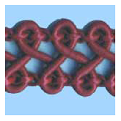76248 Braid Gimp Crochet 8mm Burgundy