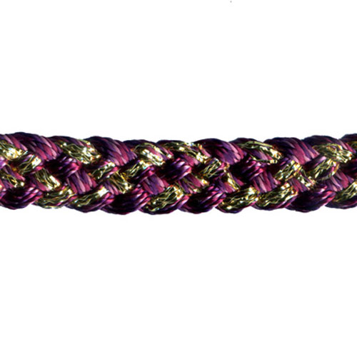 76332 Braid Plaited 8mm Wine Purple Gold