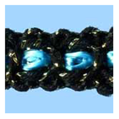 76598 Braid 8mm Peacock Black Gold Lurex