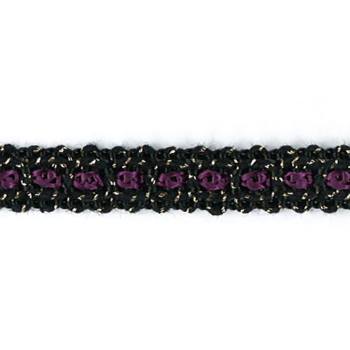76602 Braid 8mm Purple Black Gold Lurex