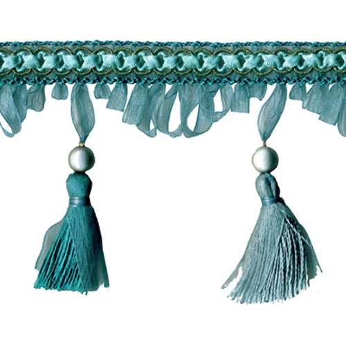 76773 Braid Tassel Beaded Turquoise