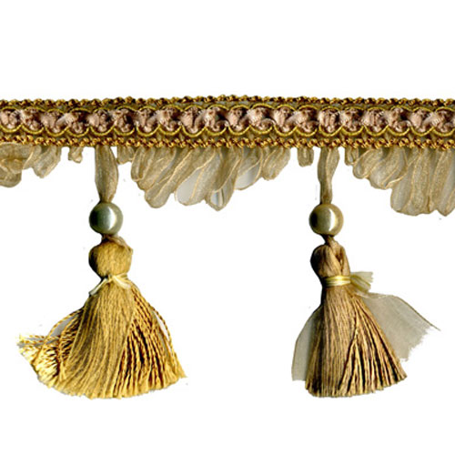76826 Braid Tassel Beaded Butternut