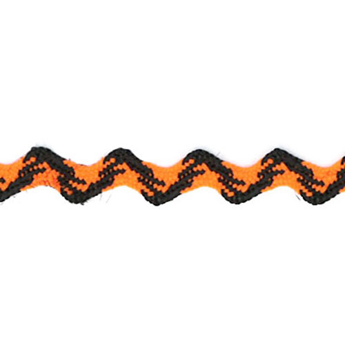 77583 Braid Ric Rac 6mm Orange Black