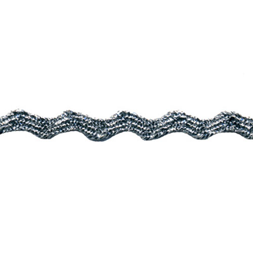 77769 Braid Ric Rac 6mm Silver Lurex