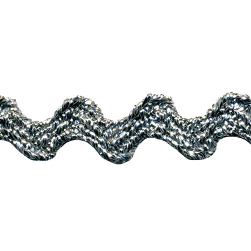 77773 Braid Ric Rac 13mm Silver Lurex