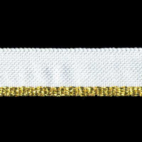 78004 Bias Piping 14mm White Gold Lurex