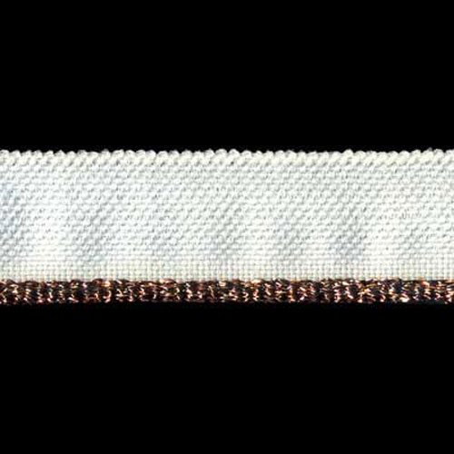 78005 Bias Piping 14mm White Bronze Lurex