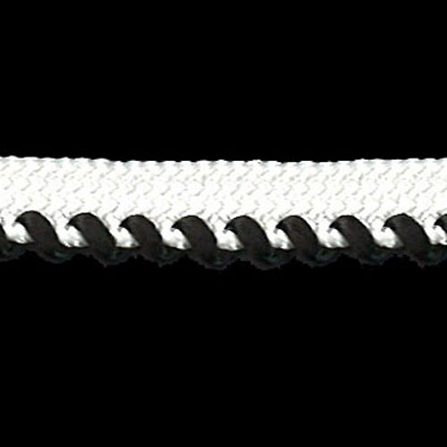 78208 Braid Piping 8mm White Black Edge