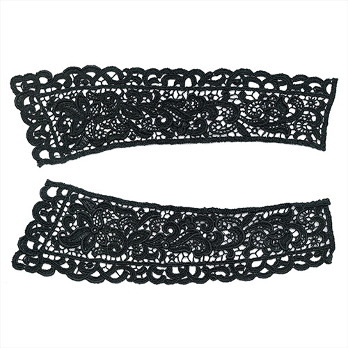 79010 Guipure Collar Black