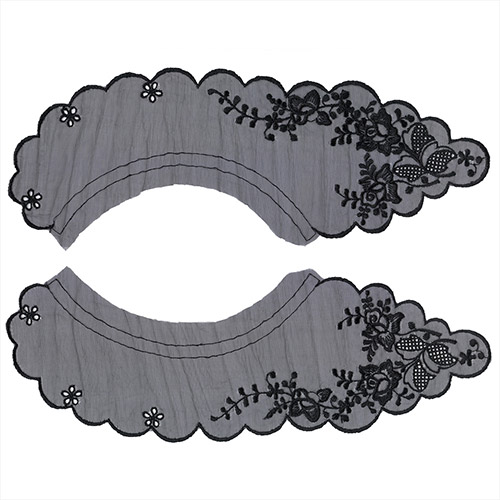 79021 Embroidered Organza Collar Black