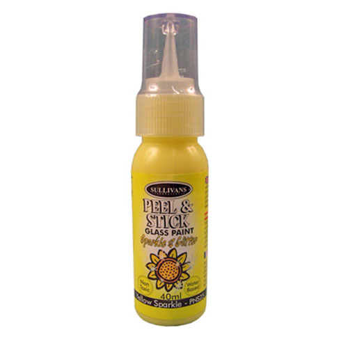 79637 Paint Peel & Stick Glass 40ml Yellow Sparkle