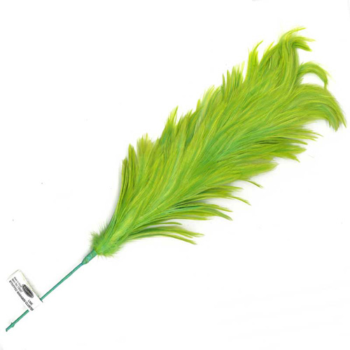 79887 Feather Stripped Marabou Cluster Lime