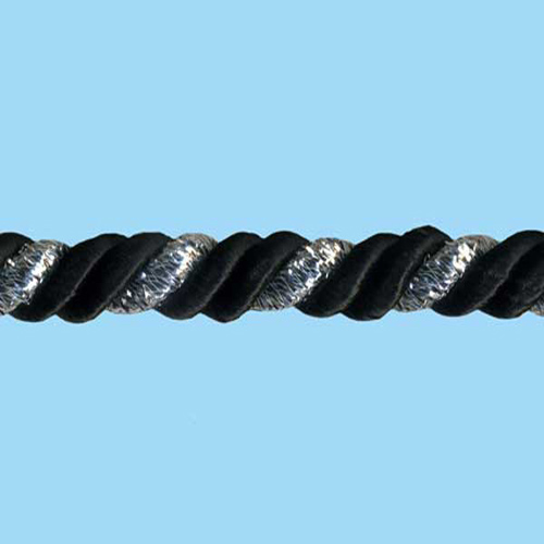 80383 Cord Twisted 6mm Silver Black