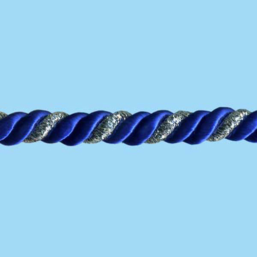 80391 Cord Twisted 6mm Royal Silver Lurex