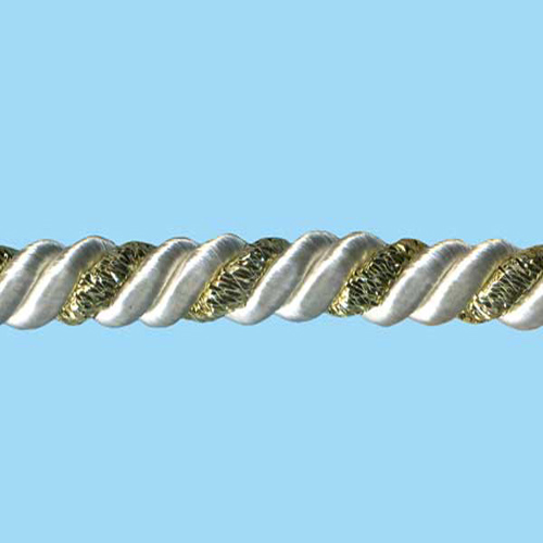80392 Cord Twisted 6mm White Gold Lurex