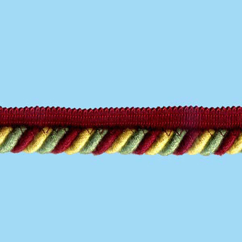 80568 Cord Flanged 8mm Gold Maroon Green