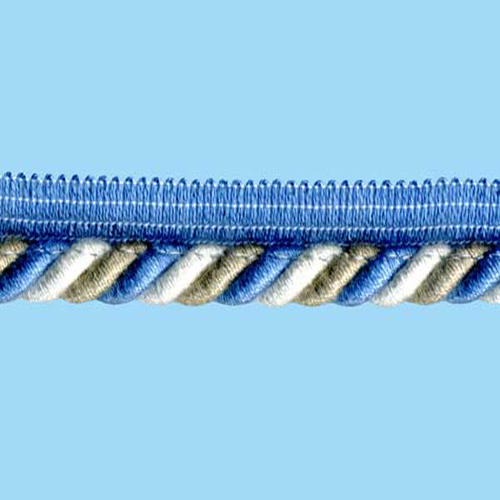 80574 Cord Flanged 8mm Blue Cream Beige