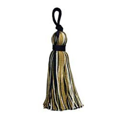 80838 Tassel 100mm Black Must Natural