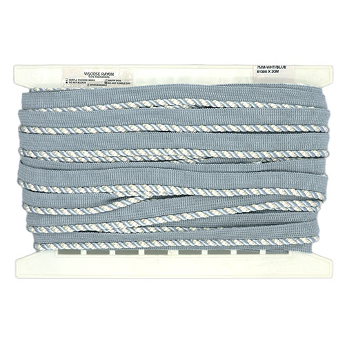 81398 Cord Flanged 7mm White Blue