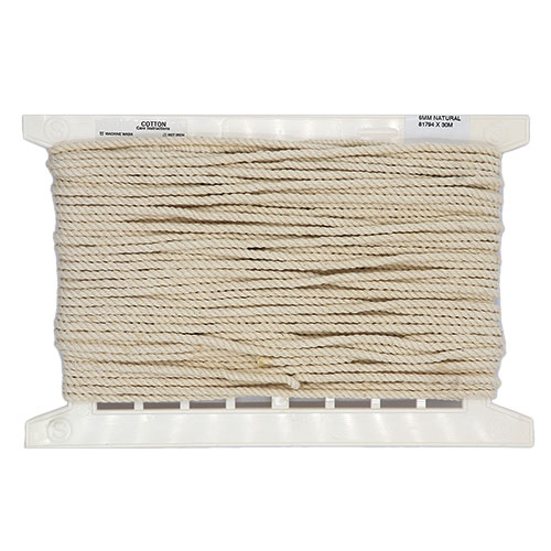 81794 Sullivans 6mm Twisted Cord - Natural 30mts