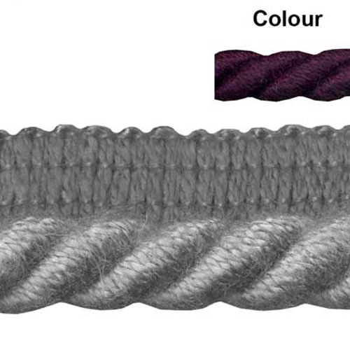 84457 Cord Flanged 8mm Aubergine