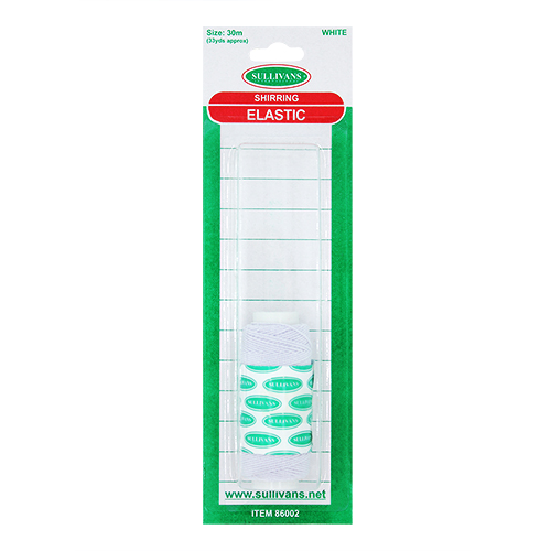 86002 Sullivans Shirring Elastic - 30m - White