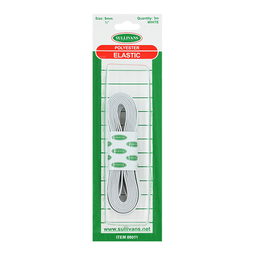 86011 Sullivans 9mm Elastic - 3m - White