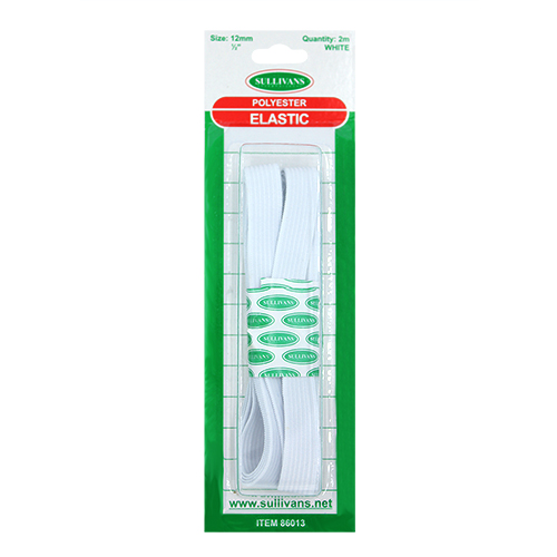86013 Sullivans 12mm Elastic - 2m - White