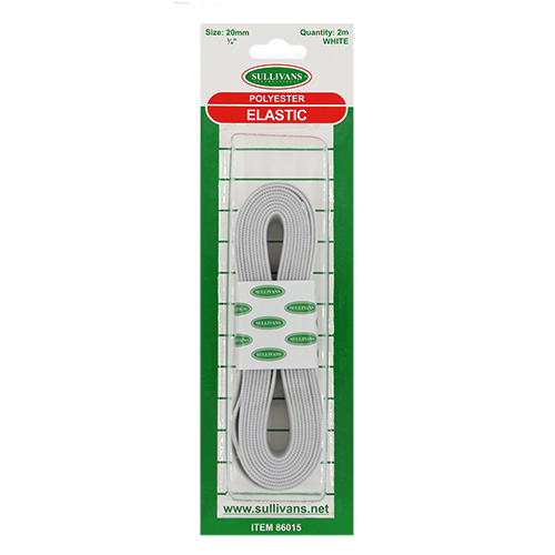 86015 Sullivans 20mm Elastic - 2m - White