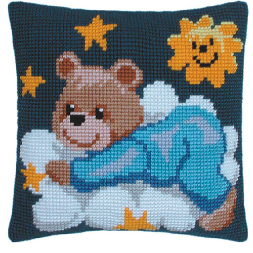 86315 Cross Stitch Cushion Kit 40x40cm Bear 1