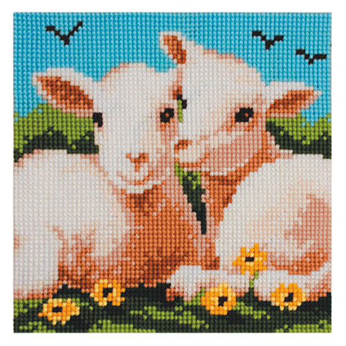 86352 Cross Stitch Cushion Kit 40x40cm 2 Lambs
