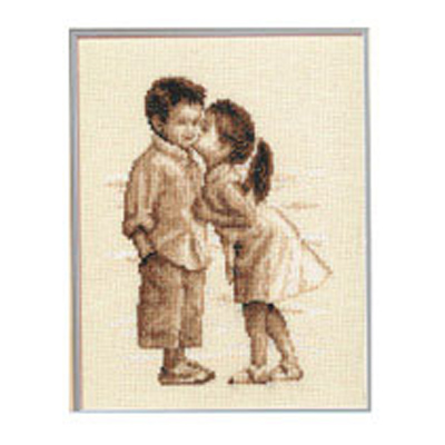 86395 Cross Stitch Kit 20x26cm Boy & Girl