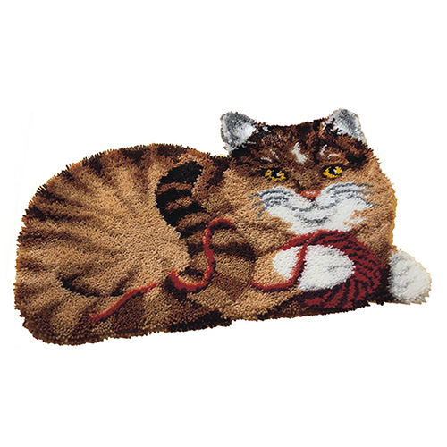 86428 Latch Hook Cushion Kit 40x40cm Cat