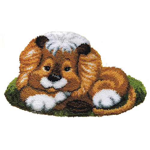 86430 Latch Hook Cushion Kit 40x40cm Lion Cub