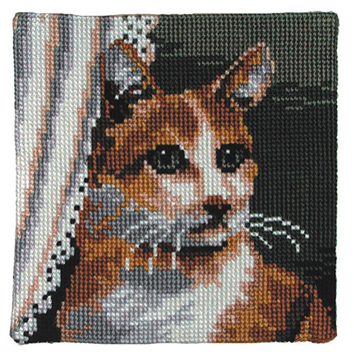 86495 Cross Stitch Cushion Kit 40cmx40cm Cat