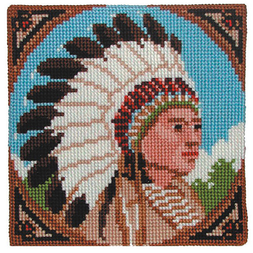 86496 Cross Stitch Cushion Kit 40cmx40cm Indian Chief