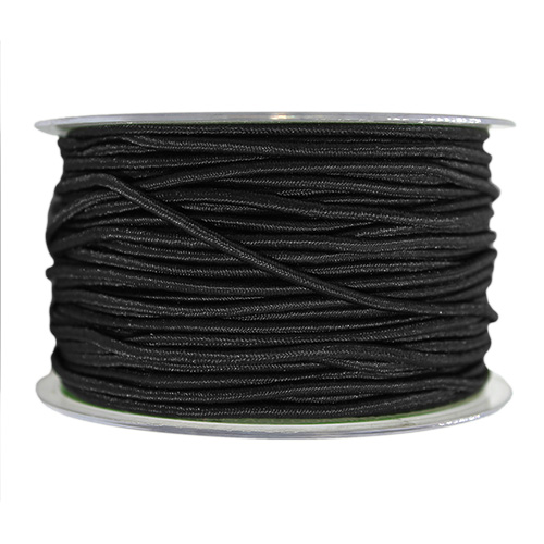 87001 Sullivans 3mm Round Elastic - Black 50mts