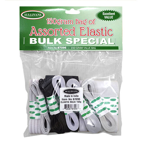 87096 Elastic Bulk Assorted 150g H/s