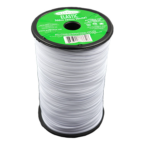 87102 Sullivans 3mm Elastic - 300m - White