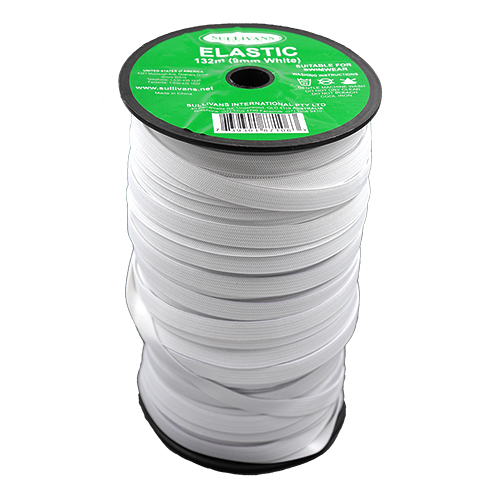 87106 Sullivans 9mm Elastic - 132m - White