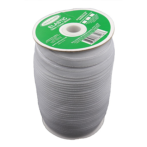 87108 Sullivans 12mm Elastic - 100m - White