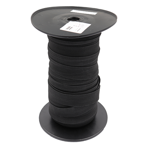 87181 Sullivans 25mm Non Roll Elastic - 50m - Black