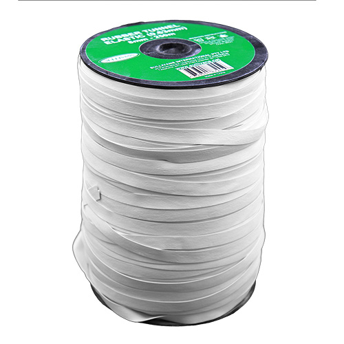 87245 Sullivans 8mm Rubber Tunnel Elastic - White 250mts
