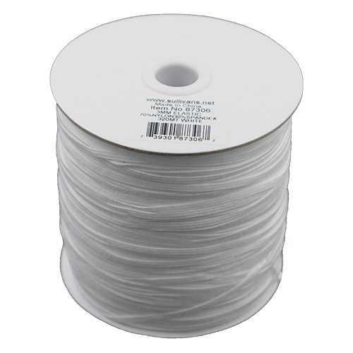 87306 Sullivans 3mm Elastic - 320m - White
